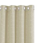 Deconovo Blackout Curtains, Eyelet Curtains, Home Decoration Diamond Foil Printed Thermal Insulated Curtains for Bedroom, 52 x 54 Inch(Width x Length), Beige, One Pair