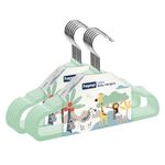 Hopop Kids Hangers | Non-Slip Velvet Hangers for Baby & Kids Clothes | Space Saving 360 Degree Swivel Hook Velvet Hanger for Clothes | Baby Hanger | Pack of 12 | Green