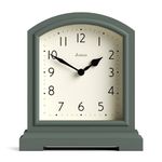 Jones Clocks® Tavern mantel clock | Modern arch top design | Asparagus green | Contemporary classic style for desk, table, shelf or bedside