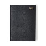 Morgan's Direct 2025 Early Edition A5 Diary Day Per Page | Hard Backed for Home and Office Use Desk Diary | Black