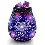 inrorans Dandelion Electric Wax Oil Warmer 3D Glass Wax Melter for Scented Wax with 7 led Colors auto Changing and Stable PTC Heating Reusable Silicone Liner Scented Wax Warmer for Home Decor