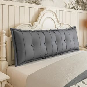 Johnear Headboard Pillow Large Reading Pillows for Sitting in Bed Adult Daybed Cushion Backrest Bolster Pillow Support Positioning Sofa Rest （Gray, 59 x 3 x 20 inches）