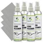 Lens Cleaner Kit Green Oak Premium Lens Cleaner Spray for Eyeglasses, Cameras, and Other Lenses - Gently Cleans Fingerprints, Dust, Oil (4 Pack)