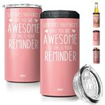 SANDJEST Mom Tumbler Can Cooler - 4 in 1 Design Forget You Are Awesome Travel Mug Fits for Most 12oz Skinny Can Beer Bottles - Gifts for Mothers from Daughter, Son on Birthday, Mothers Day, Christmas