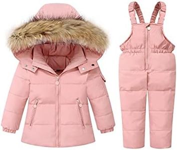 M2C Little Girls Winter 2-Piece Ski Snowsuit Set Puffer Jacket and Pants Pink 2T