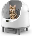 Self Cleaning Cat Litter Tray, Open-Top Automatic Cat Litter Tray with APP Control/Safety Protection/10L Large Waste Bin/Odor-Free Anti-pinch Smart Robot Litter Box for Multiple Cats Households