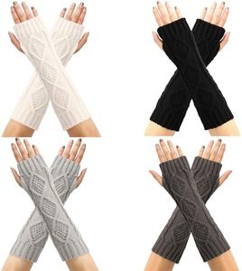 SherryDC Calcetines de punto trenzado para botas altas para mujer, extra largos, calentadores de piernas, Golves-848 4packs, Talla única