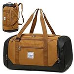 Travel Duffle Bag for Men 40L Sports Gym Bag with Wet Pocket & Shoes Compartment Weekender Overnight Backpack for Traveling Duffel Bag Backpack for Women, Khaki