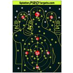 12x18 Splatter Targets. Made in Canada. Shots Burst with Bright Fluorescent Yellow Halo Upon Impact. Instantly See Your Shots.