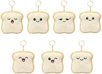 Ausener Weekie Wonders Emotional Toast Support Plush Bag Charm, Soft Plush, Funny Gifts for Mom Teens Adults Coworkers (7-Pack, Toast)