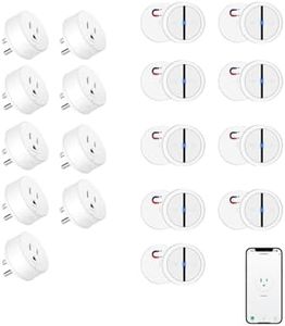 Greencycle Smart Wireless Remote Control Outlet Plug,WiFi Outlets for Household,On Off Smart Outlets Switch Compatible with Tuya,Alexa and Google Assistant,Timer Outlet,No Wiring,White,9PK