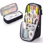 iSuperb Standing Pencil Case 3 Compartments Pencil Pouch Large Capacity Pen Bag Phone Holder Mobile Phone Bracket Stationery Pouch for Women