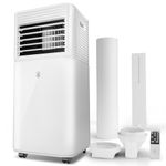 S-80 - Avalla Portable Air Conditioner 5000 BTU - 4-in-1 AC with Dehumidifier, Fan & Sleep Mode - Quiet 50dB, Auto Cooling, Digital Display, Remote, Timer & Window Kit - Cools Rooms Up to 34m³