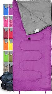 Lightweight Violet/Purple Sleeping Bag by RevalCamp. Indoor & Outdoor use. Great for Kids, Youth & Adults. Ultralight and Compact Bags are Perfect for Hiking, Backpacking, Camping & Travel.