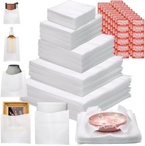 200 Pack Foam Pouches & Sheets, 5 Sizes Cushion Foam Wrap Pouches (7.5X7.5", 7.5X12", 12X12", 14X14", 16X16") with Fragile Stickers for Protect Dishes Cup Glasses Moving Packing Storage Supplies