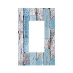 Rustic Farm Blue Wood 1 Gang Rocker/Decora Outlet Light Switch Wall Plate Cover Faceplate Decorative Faceplate for Bathroom Home Living Room Bedroom Decorate 5" x 3