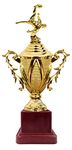 Be Win Winner Golden & Fiber Football Reverse Shot On Cup Trophy for Football Compitetions, School Games, Soccer Events & Functions