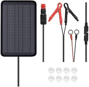 Renogy 5W Solar Trickle Charger Portable Battery Maintainer with Lighter Plug/Alligator Clips/Battery Cables for Car Boat Marine Motorcycles Truck