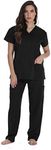 Just Love Stretch Solid Scrub Sets for Women 6828-NEW-BLK-M