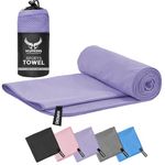 Mupkins Microfiber Gym Towel - 40x80cm Active Sports Towel, Lightweight Quick Dry Towel - Ideal for Gym Training, Yoga, Cycling, Running, Camping & Hiking (Purple)