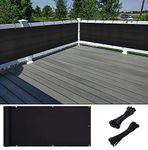 Gr8 Garden Black Patio Privacy Screen Netting Fence Balcony Sun Shade Windbreak Waterproof Screening UV Protection Panel Cover (0.9 x 5m)