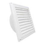 AMPEREUS Wall Exhaust Fan Chimney Vent Pipe Cover and Mosquito Net Dust Controller, White 6 inch