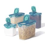 Starfrit LocknLock 8-Piece Plastic Pantry Container Set - Airtight - 4-Sided Locking Flip-Top Lids
