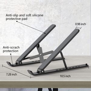 Tonmom Adjustable Laptop Stand – Black Ergonomic Portable Riser