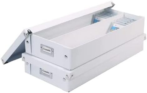 Snap-N-Store CD Storage Box - Pack of 1/2 - Durable Disc Holder with Lid to Store for Discs (2 Pack - Cassette, White)