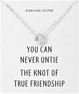 Philip Jones Sterling Silver Friendship Quote Knot Gift Necklace, Sterling Silver