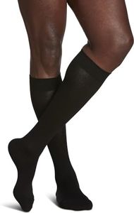 Sigvaris Style 222 Zurich Collection Men's Sea Island Cotton Socks -20-30 mmHg Long Black ML Long 222CMLM99