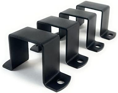 Baru Decor - 2x2" Square Tube Strap Clamp, Powder Coated Black, bracket clamp U-type - 4-Pack