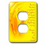 3dRose LSP_54501_6 Yellow Rose Forever and A Day Poem Poetry Inspirational Love 2 Plug Outlet Cover