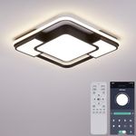 minifair Led Ceiling Light for Bedroom,Remote Control,Brightness Dimmable,3000-6500K,52CM,Modern,Flush Ceiling Light for Dining Room,Living Room,Kitchen and More