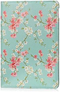 32nd Floral Series - Étui Folio Flip en Cuir PU Design Floral pour Apple iPad Air 3 (2019) & Apple iPad Pro 10.5" (2017), Housse Concevoir avec Un Support Réglable - Printemps Bleu
