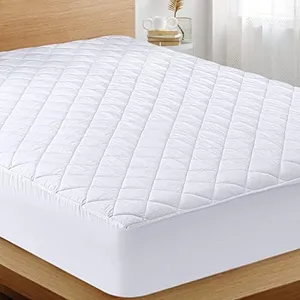 Utopia Bedding Quilted Fitted Mattress Pad (King), Elastic Fitted Mattress Protector, Mattress Cover Stretches up to 16 Inches Deep, Machine Washable Mattress Topper (White)