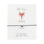 Oh For Fox's Sake Funny Card with Wish Bracelet (Black) Miss Fit Boutique