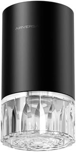 Airversa Waterless Essential Oil Diffuser for Home Room Desk Car Air Freshener Diffuser, Up to 800 sq ft, Battery Operated, Mist Level and Timer Settings, 100mL Capacity, Cold Air, RD1 Black