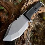 MADSABRE Heavy Duty Titanium Steel Thickness 6MM- 14.4 Ounces -9.25" Custom Collect Very Sharp Tactical Fixed Blade Knife with Kydex Sheath Outdoor Camping,Survival,Hunting Knives