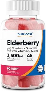 Nutricost Elderberry Gummies with Vitamin C & Zinc 90 Gummies - Gluten Free, Vegetarian