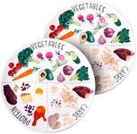 Viynran Diabetes Ceramic Portion Control Plates - 8" Healthy Eating Plate for Sustainable Weight Loss and Carb Management - Microwave & Dishwasher Safe (2 Pack)