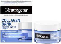 Neutrogena Collagen Bank Reviving Eye Gel Cream, Fragrance Free Under Eye Moisturizer Helps Preserve Collagen, Visibly Improves Dark Circles & Puffiness, Tone-Improving Niacinamide, 14 g