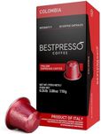 Bestpresso Coffee for Nespresso Original Machine 120 pods Certified Genuine Espresso Colombia Blend Pods Compatible with Nespresso Original 60 Days Satisfaction Guarantee