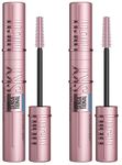 Maybelline New York Waterproof Mascara, Lengthening & Volumizing Mascara, With Bamboo Extract & Fibres, Lash Sensational Sky High, Very Black, 6ml (Pack of 2)