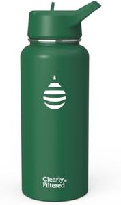 Clearly Filtered Water Bottle | Removes 220+ Contaminants, Double-Wall Insulated Stainless Steel, BPA/BPS Free, Phthalate Free, Filters Flouride Lead Chlorine (32oz, Evergreen)