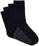 Bonds Men's Logo Light Crew Socks - 4 Pack, Black (4 Pack), 6-10 / Medium