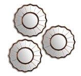 Art Street Lustrus Flower Decorative Wall Mirror, Set of 3 (Size - 9 x 9 inch)