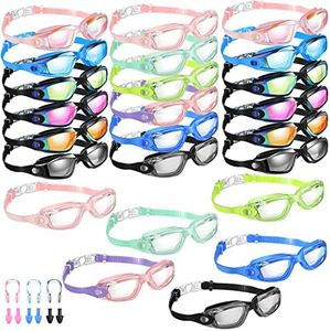 24 Pack Swim Goggles, Anti Fog Swimming Equipment with Protection Polarized Women Men Swimming Goggles No Leaking Full Protection Sport Swimming Goggles with Wide View for Adult Youth