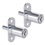 uxcell Push Plunger Lock, 3/4-inch Diameter 32mm Long Cylinder, Keyed Alike(Pack of 2)