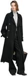 Double-Breasted Trench Coat Minimalist Long Belted Outwear Jacket